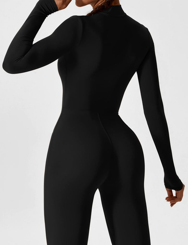 Echoarchiv - Lange Ärmel/Kurze Ärmel Reißverschluss Jumpsuit für Frauen