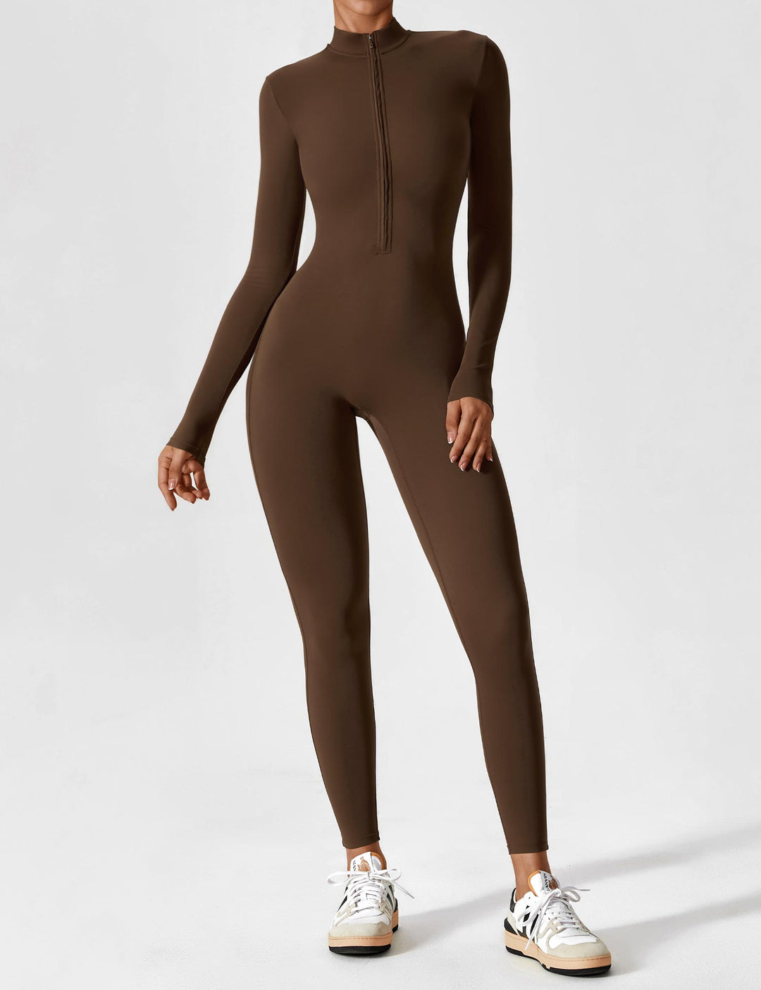 Echoarchiv - Lange Ärmel/Kurze Ärmel Reißverschluss Jumpsuit für Frauen