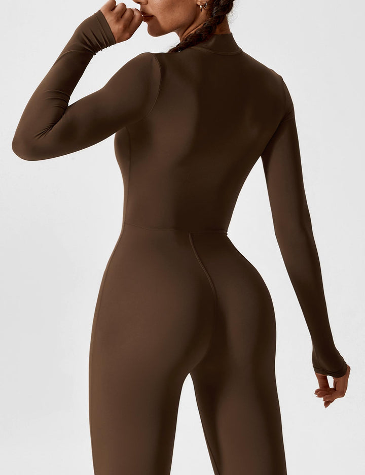Echoarchiv - Lange Ärmel/Kurze Ärmel Reißverschluss Jumpsuit für Frauen