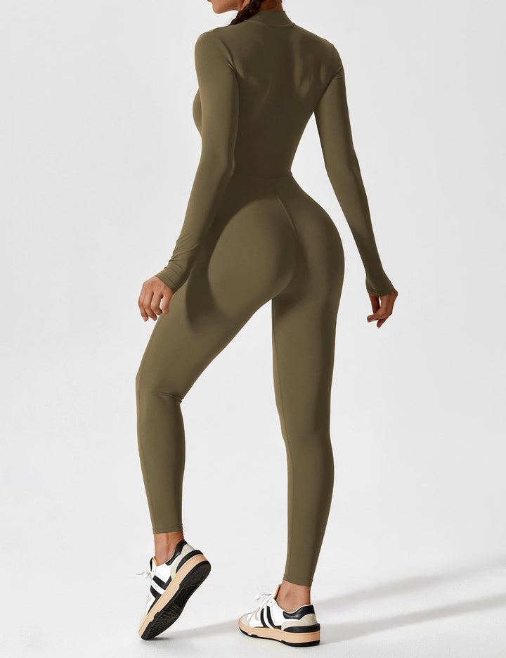 Echoarchiv - Lange Ärmel/Kurze Ärmel Reißverschluss Jumpsuit für Frauen