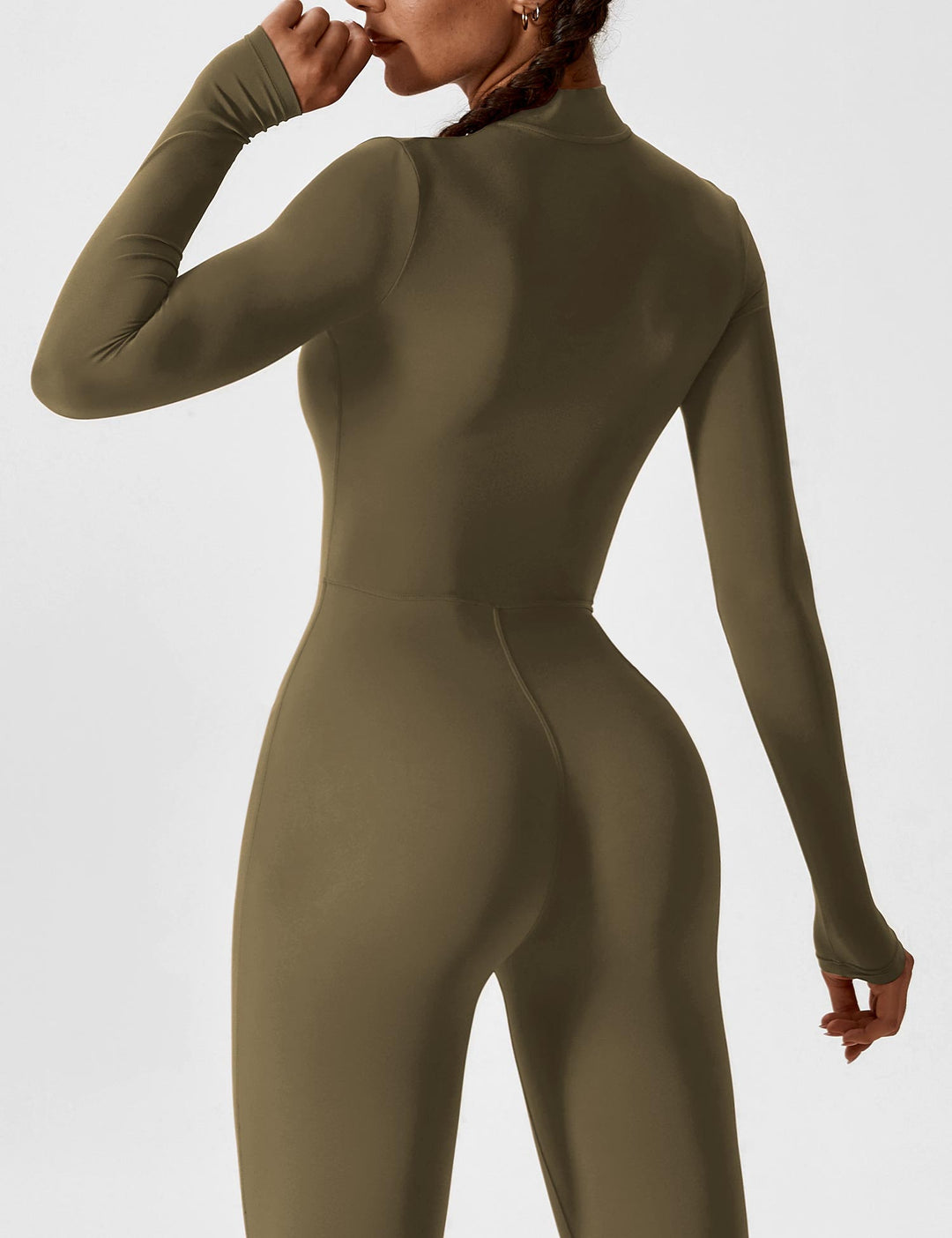 Echoarchiv - Lange Ärmel/Kurze Ärmel Reißverschluss Jumpsuit für Frauen