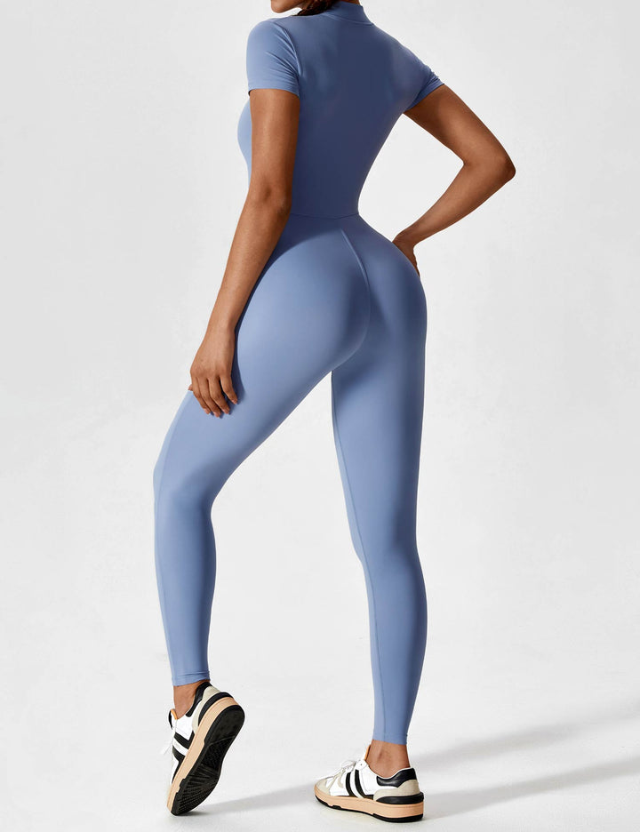 Echoarchiv - Lange Ärmel/Kurze Ärmel Reißverschluss Jumpsuit für Frauen