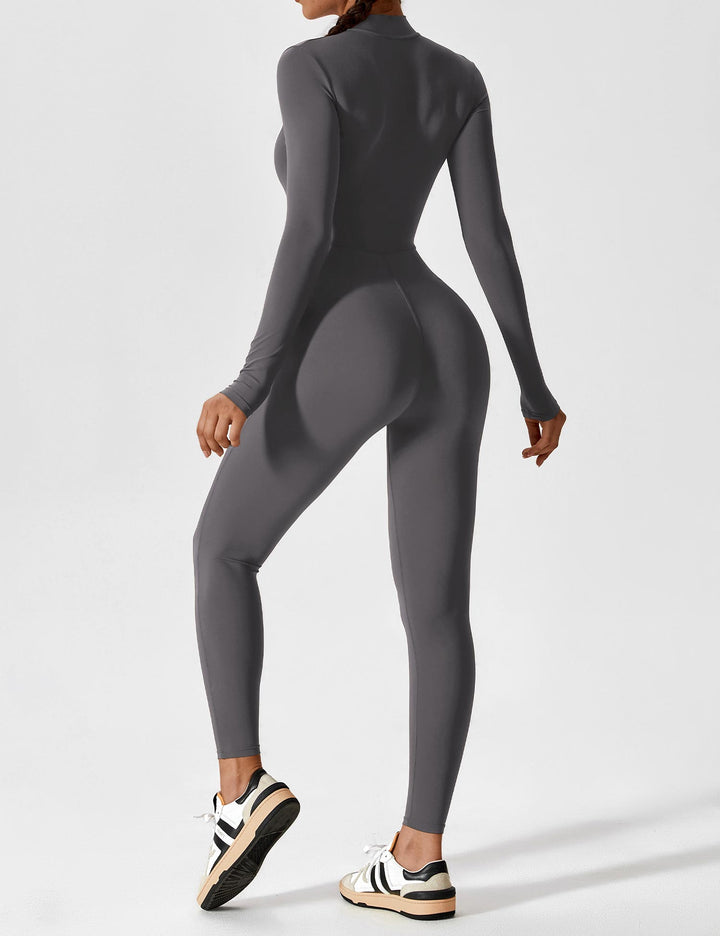 Echoarchiv - Lange Ärmel/Kurze Ärmel Reißverschluss Jumpsuit für Frauen