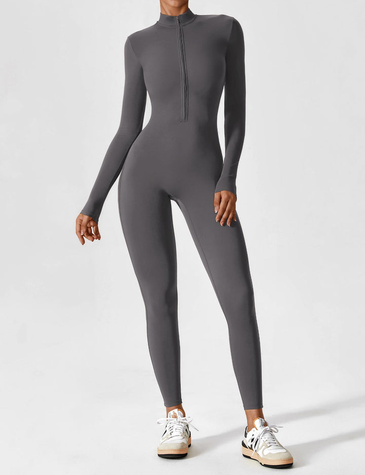 Echoarchiv - Lange Ärmel/Kurze Ärmel Reißverschluss Jumpsuit für Frauen