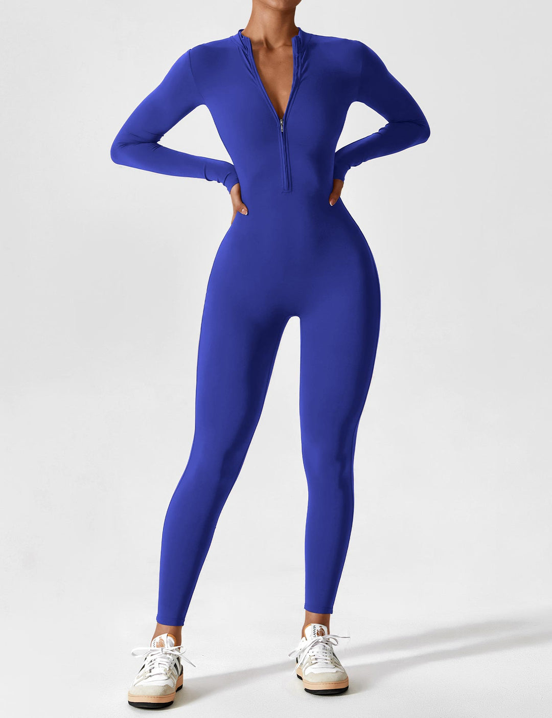 Echoarchiv - Lange Ärmel/Kurze Ärmel Reißverschluss Jumpsuit für Frauen
