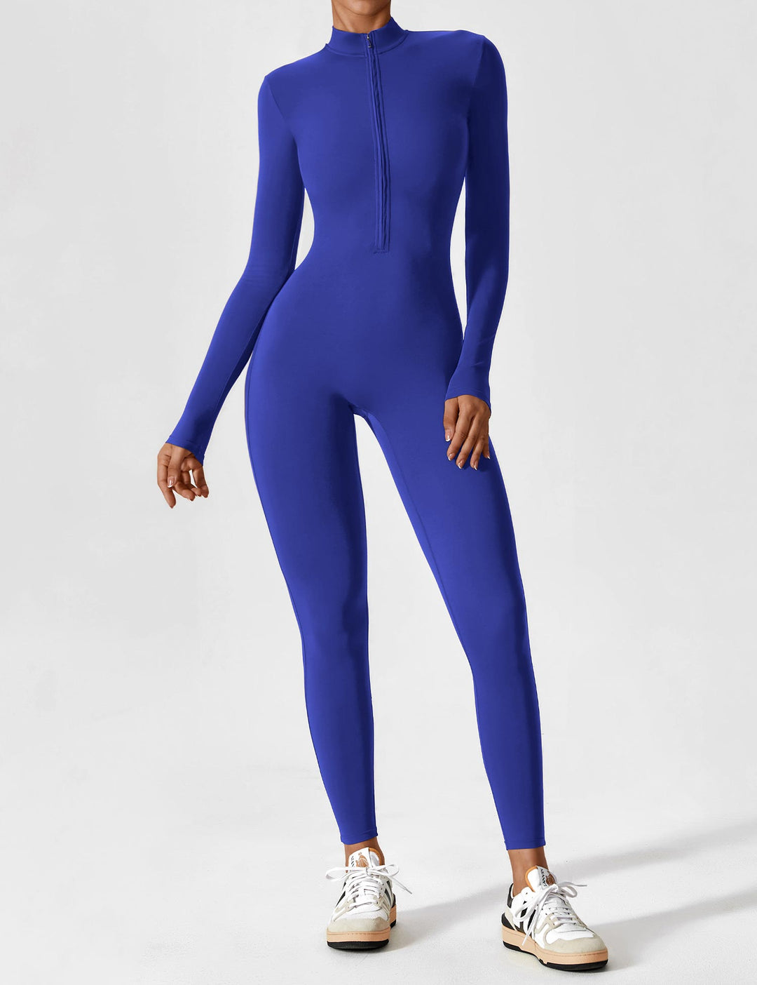 Echoarchiv - Lange Ärmel/Kurze Ärmel Reißverschluss Jumpsuit für Frauen