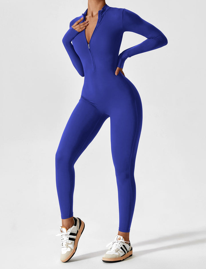 Echoarchiv - Lange Ärmel/Kurze Ärmel Reißverschluss Jumpsuit für Frauen
