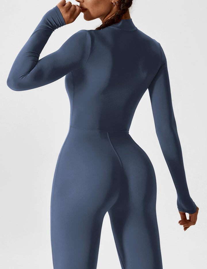 Echoarchiv - Lange Ärmel/Kurze Ärmel Reißverschluss Jumpsuit für Frauen