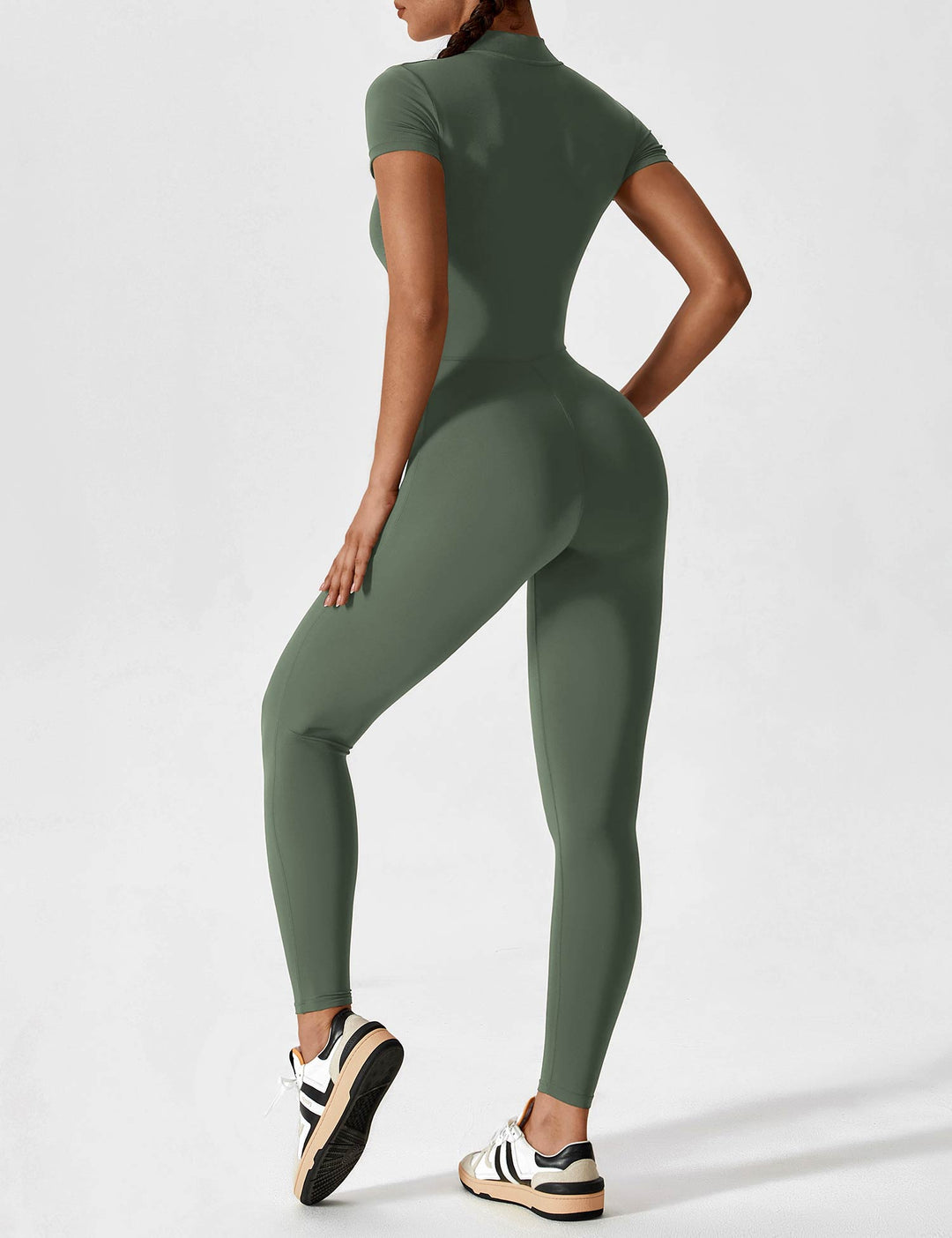Echoarchiv - Lange Ärmel/Kurze Ärmel Reißverschluss Jumpsuit für Frauen