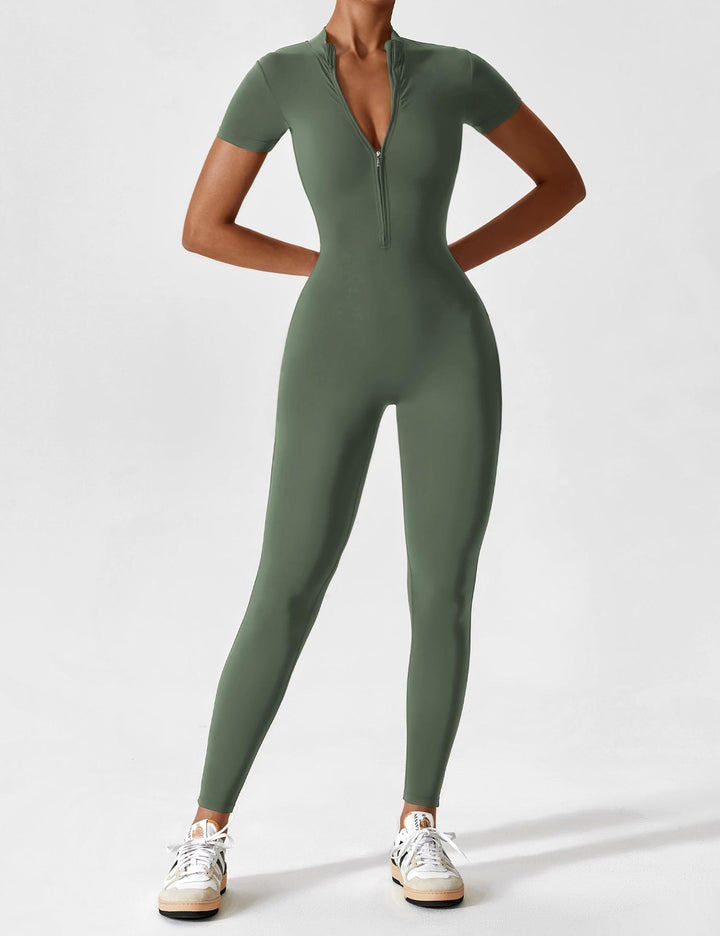 Echoarchiv - Lange Ärmel/Kurze Ärmel Reißverschluss Jumpsuit für Frauen