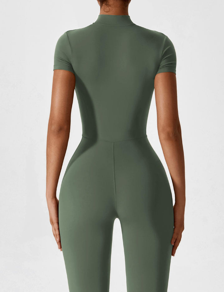 Echoarchiv - Lange Ärmel/Kurze Ärmel Reißverschluss Jumpsuit für Frauen