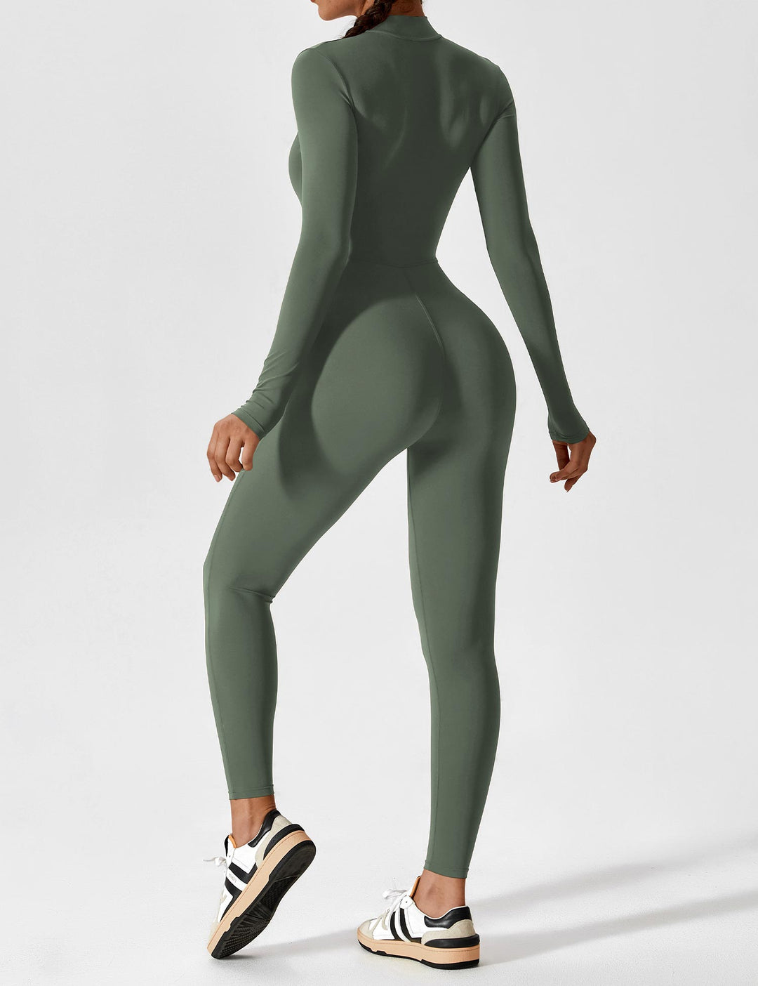 Echoarchiv - Lange Ärmel/Kurze Ärmel Reißverschluss Jumpsuit für Frauen