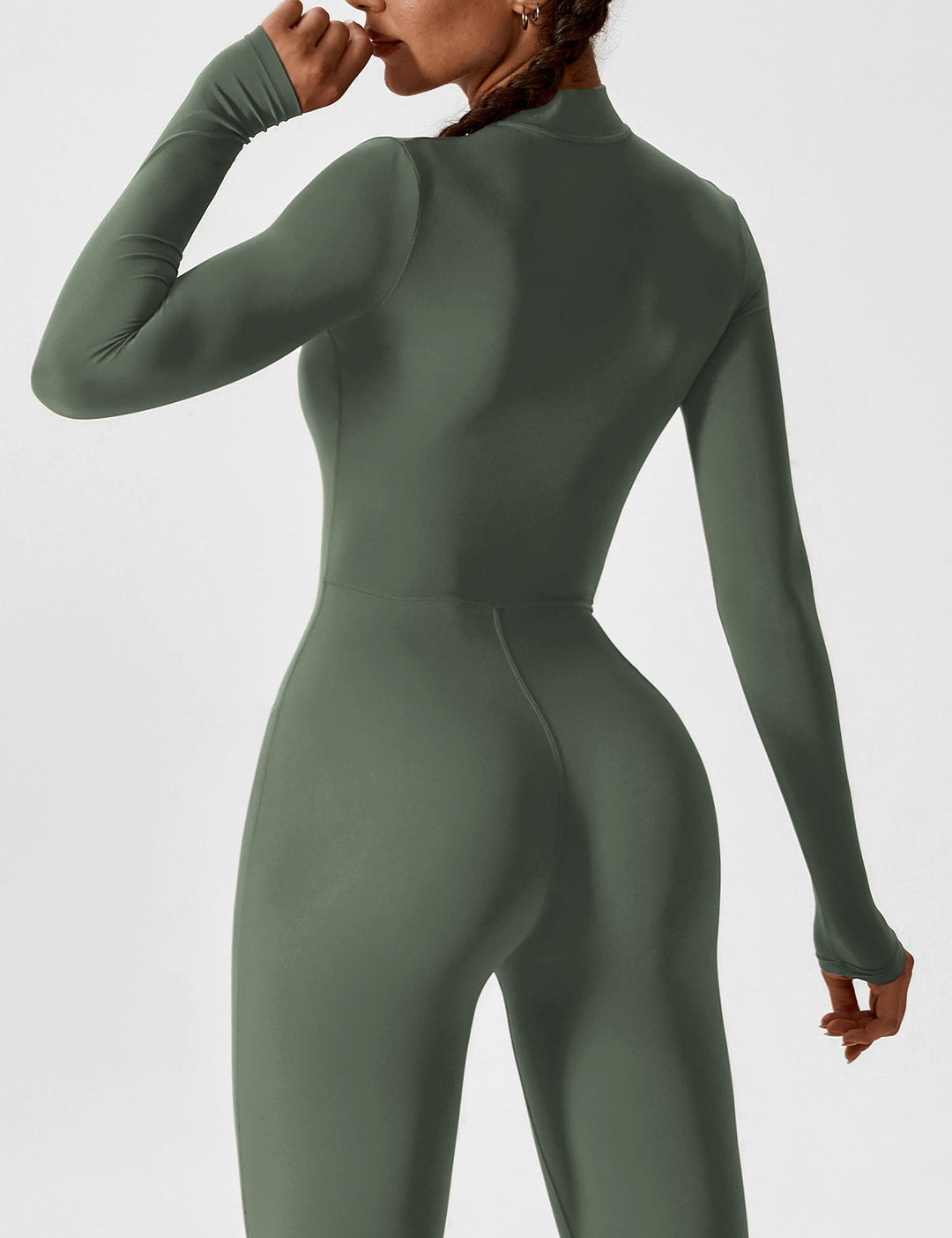 Echoarchiv - Lange Ärmel/Kurze Ärmel Reißverschluss Jumpsuit für Frauen