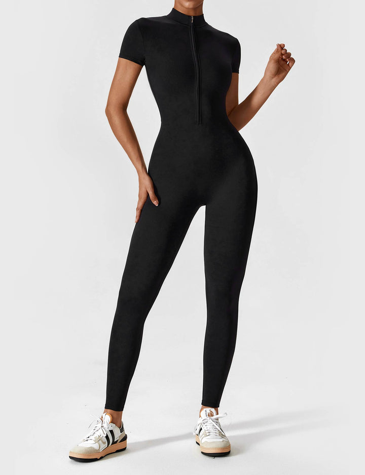 Echoarchiv - Lange Ärmel/Kurze Ärmel Reißverschluss Jumpsuit für Frauen