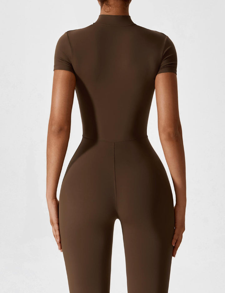 Echoarchiv - Lange Ärmel/Kurze Ärmel Reißverschluss Jumpsuit für Frauen